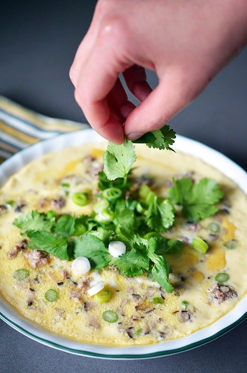 Skillet Cantonese Egg Custard with Minced Pork