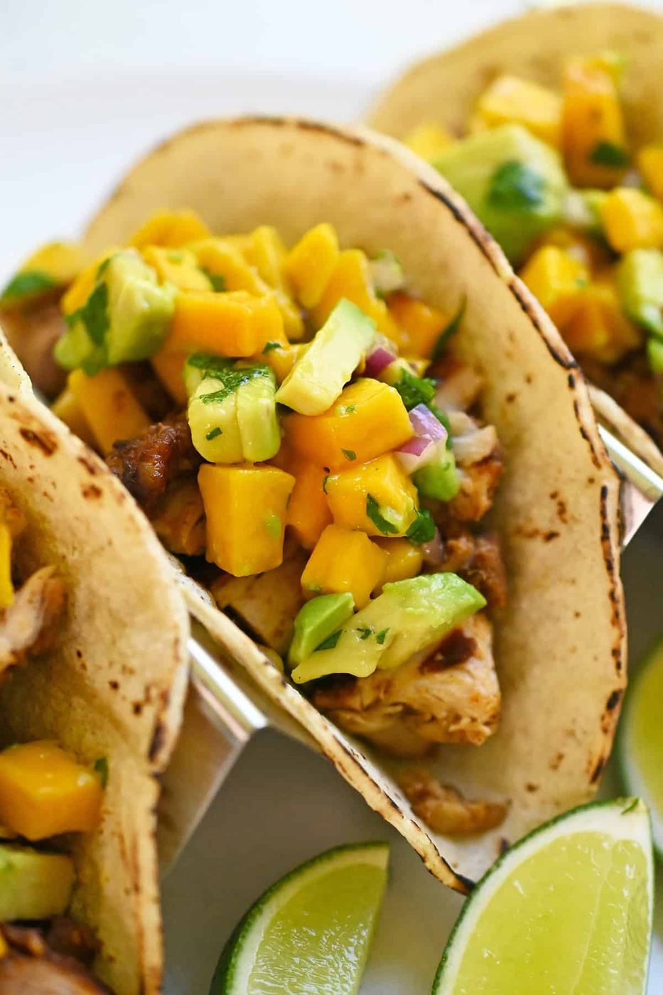 Chicken Tacos with Mango Avocado Salsa