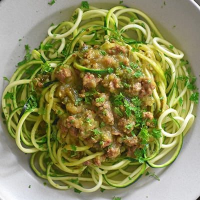 Skillet Instant Pot Zucchini Bolognese