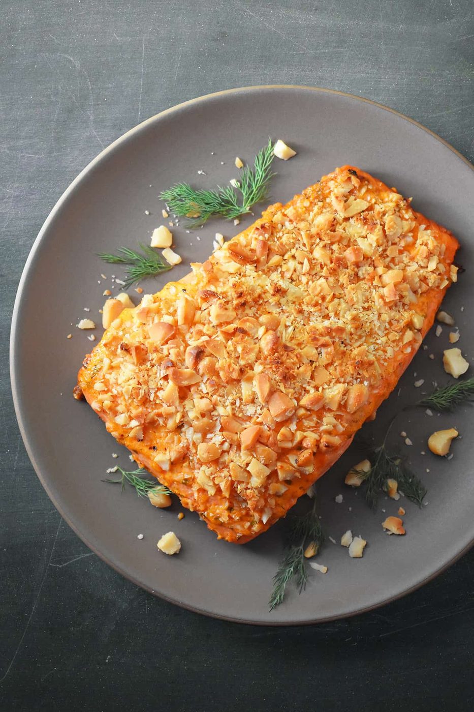 Skillet Macadamia-Crusted Sriracha Ranch Salmon