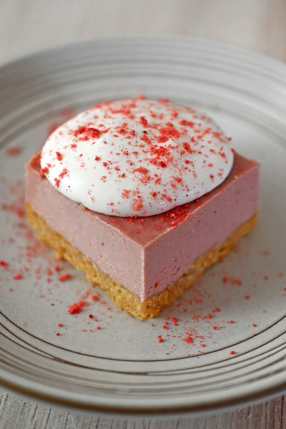 No Bake Strawberry Cheesecake Bars for the week