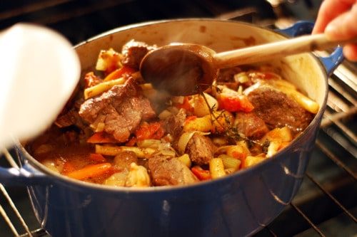 Oven-Braised Beef Stew with Carrot, Parsnip, and Lacinato Kale