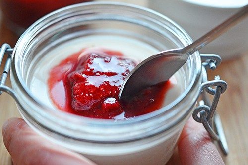 Skillet Strawberry Panna Cotta
