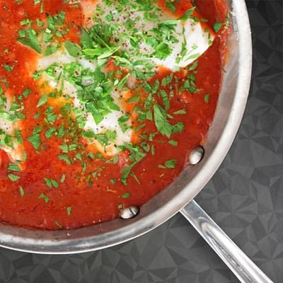 Skillet Poached Cod in Tomato Sauce – One-Pan Cod