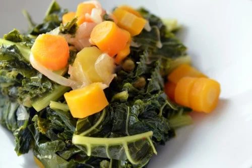 Weeknight Instant Pot Braised Kale and Carrots