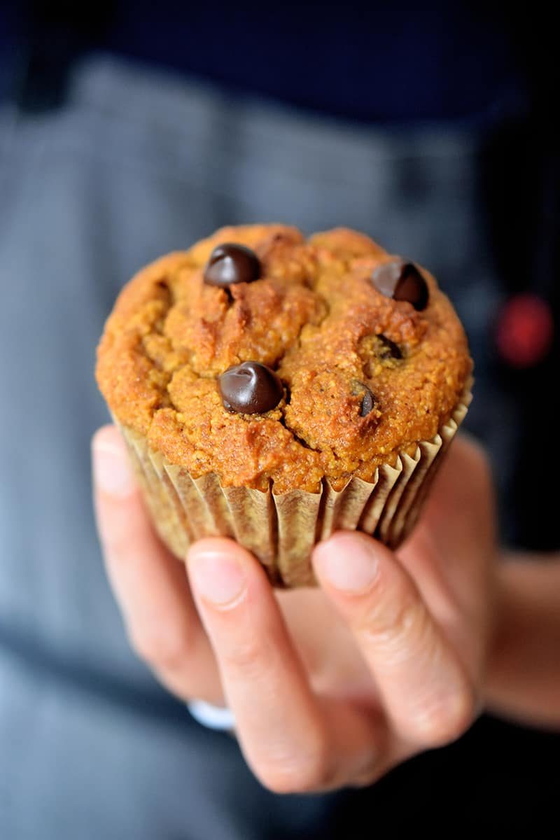 Skillet Pumpkin Chocolate Chip Muffins