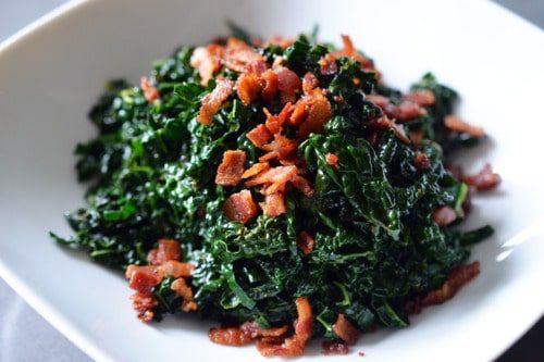 Skillet and Simple Stir-Fried Kale and Bacon