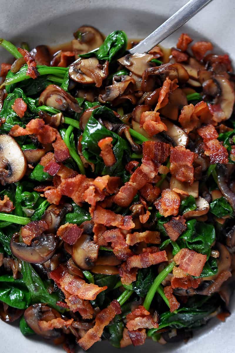 Sautéed Spinach with Bacon
