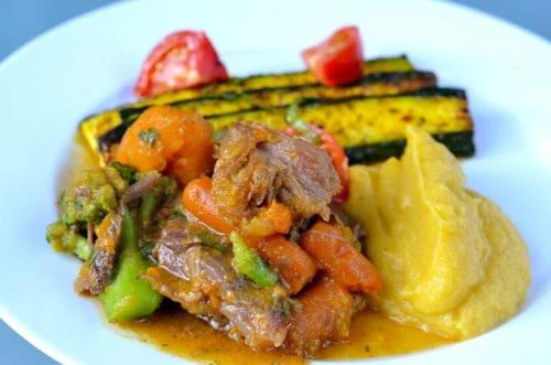 Skillet Slow Cooker Curried Goat Shanks