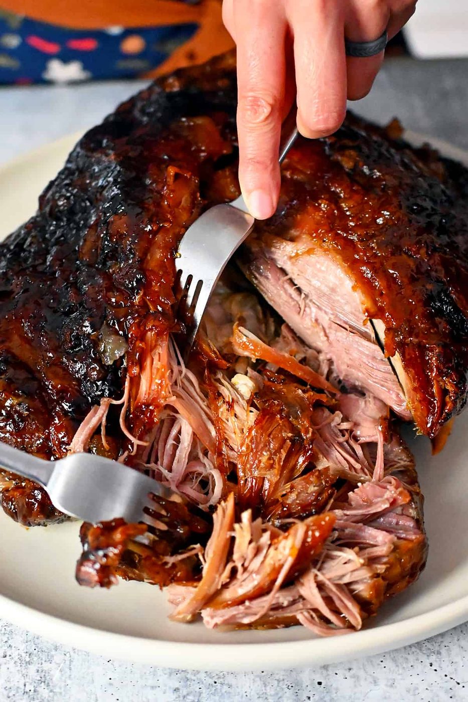 Pork Shoulder Roast with Peach Glaze for the week