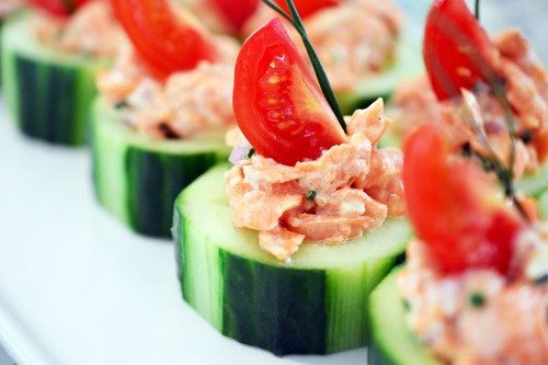 Spicy Salmon Cucumber Bites for the week