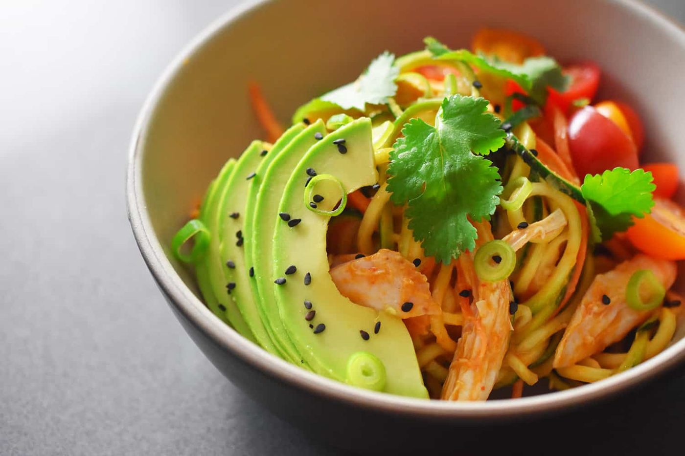 Weeknight Spicy Thai Chicken Zoodle Salad
