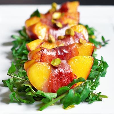 Watercress Salad With Peaches and Prosciutto