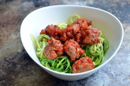 Zucchini Noodles and Meatballs for the week