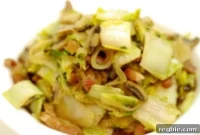 Savory Napa Cabbage with Bacon and Mushrooms