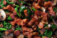 Sizzling Bacon, Mushroom, and Spinach Skillet