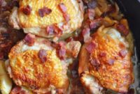 Golden Pan-Seared Chicken with Smoky Bacon and Sweet Apples