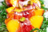 Sweet and Savory Watercress Salad with Peaches and Prosciutto