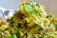Crispy Asian Brussels Sprouts Salad with Zesty Citrus Ginger Dressing