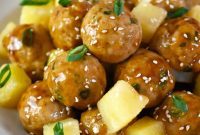Pineapple Glazed Teriyaki Chicken Meatballs