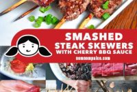 Grilled Pounded Steak Skewers with Sweet Cherry Glaze