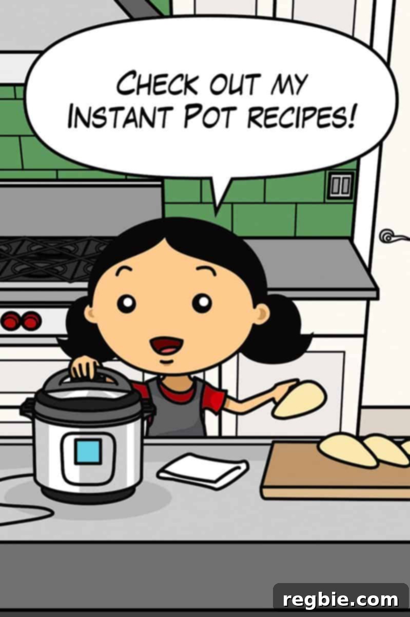 Primal Instant Pot Perfection 3 A friendly cartoon of Nom Nom Paleo's Michelle Tam enthusiastically inviting readers to explore her Instant Pot recipes, emphasizing the ease and health benefits.