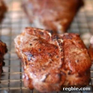 Goat loin chops cooked in the sous vide