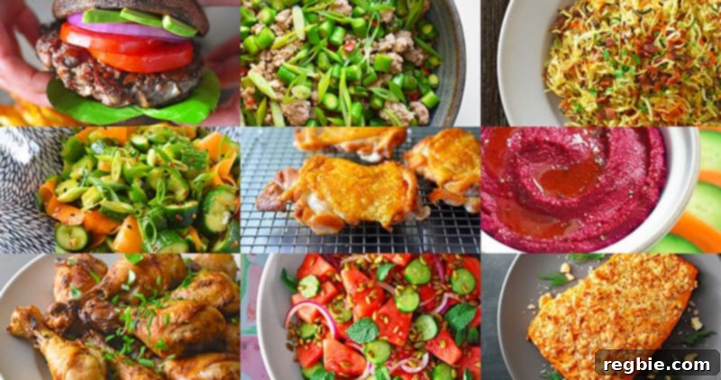 Whole30 January: Prepare for Your Fresh Start 9 A vibrant collage of various Whole30-compliant Nom Nom Paleo dishes, showcasing diverse and delicious meal options.
