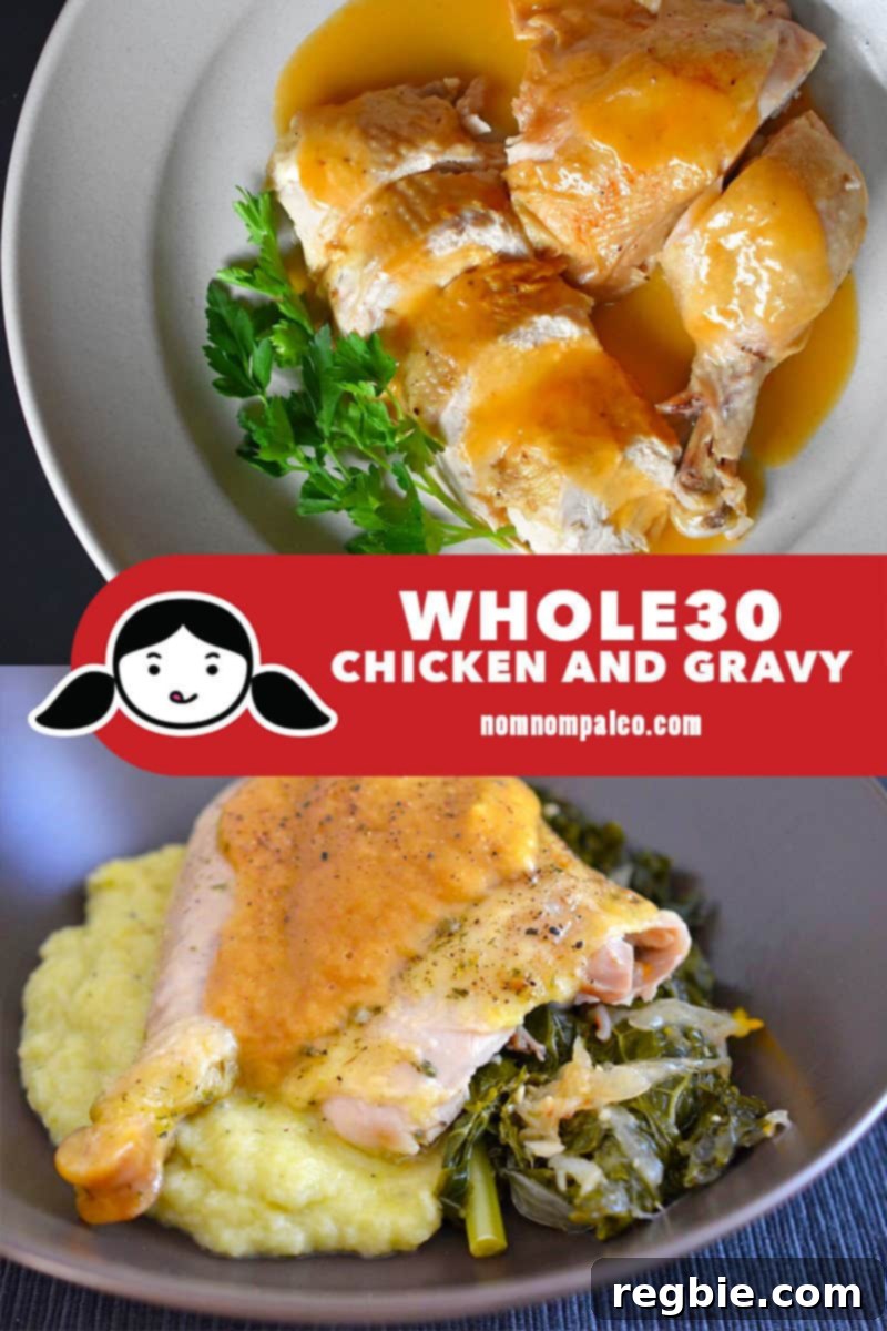 Delicious Whole30 Chicken and Gravy prepared using both Instant Pot and Slow Cooker methods, showcasing the versatility of this comforting dish.