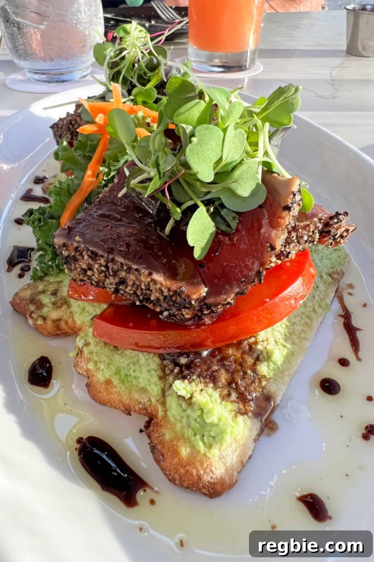 Gluten free ahi bruschetta at Honu restaurant in Maui.
