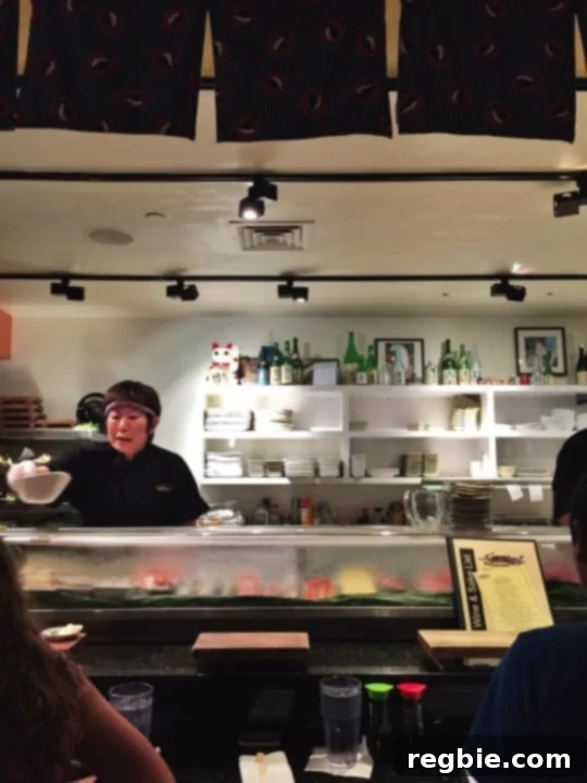 A shot of the sushi bar at Sansei in Maui