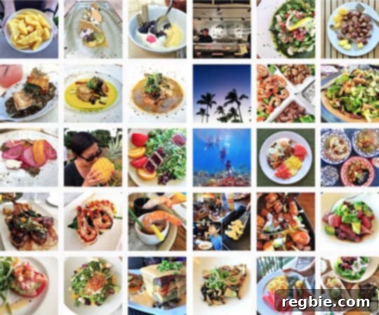 A collage of Instagram photos of gluten-free meals in Maui.