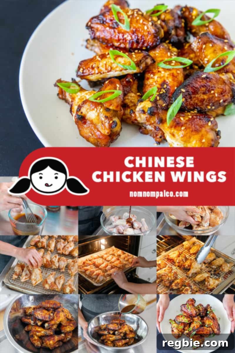A vibrant collage showcasing the step-by-step process of preparing irresistible Whole30 Chinese Chicken Wings, from marinating to golden crisp perfection.