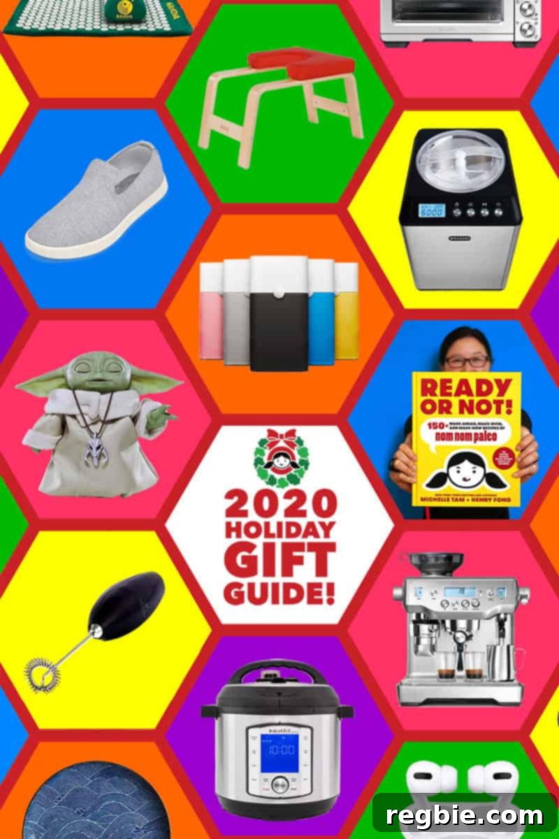 A colorful collage of recommended holiday gifts from Nom Nom Paleo, featuring a variety of kitchenware, gadgets, and comfort items.