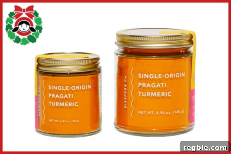 Two jars of Diaspora Co. Single Origin Pragati Turmeric, a vibrant and ethical spice recommendation.