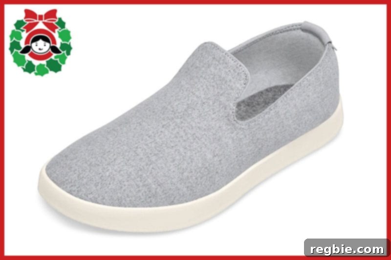 A single gray Allbirds lounger, symbolizing comfort and sustainable style.
