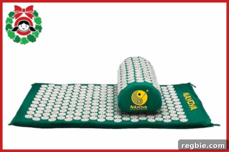 A Nayoya acupressure mat and neck pillow, tools for natural relaxation and pain management.