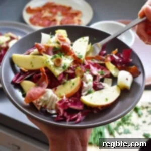 Endive, Radicchio, and Apple Salad with Porkitos and Hazelnuts