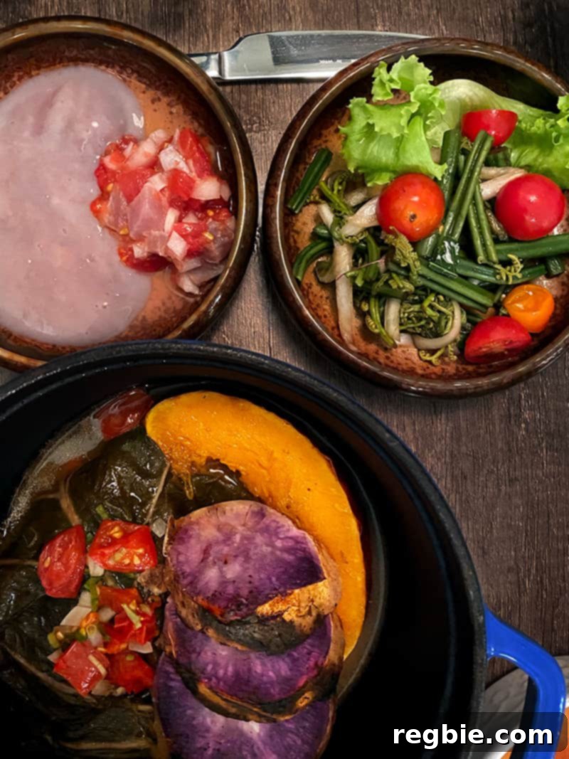 An overhead shot of the Hawaiian Meal at FORC restaurant in Waimea on the Big Island