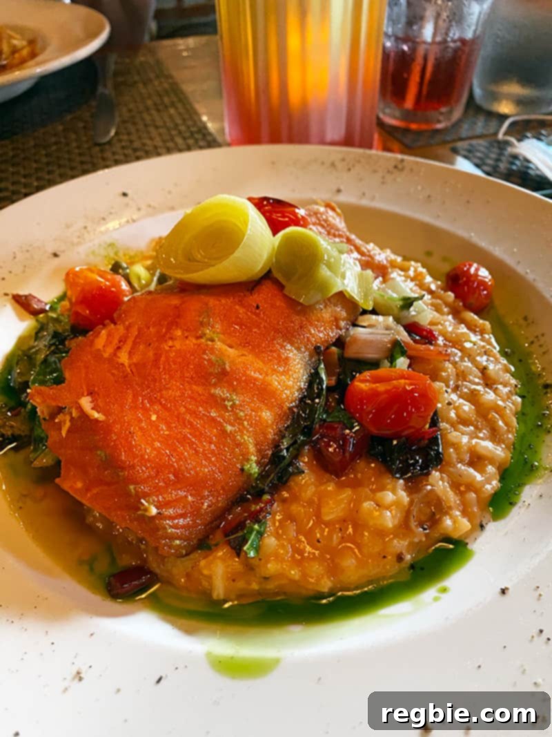 The salmon and risotto special at Pueo's Osteria in Waikoloa on the Big Island
