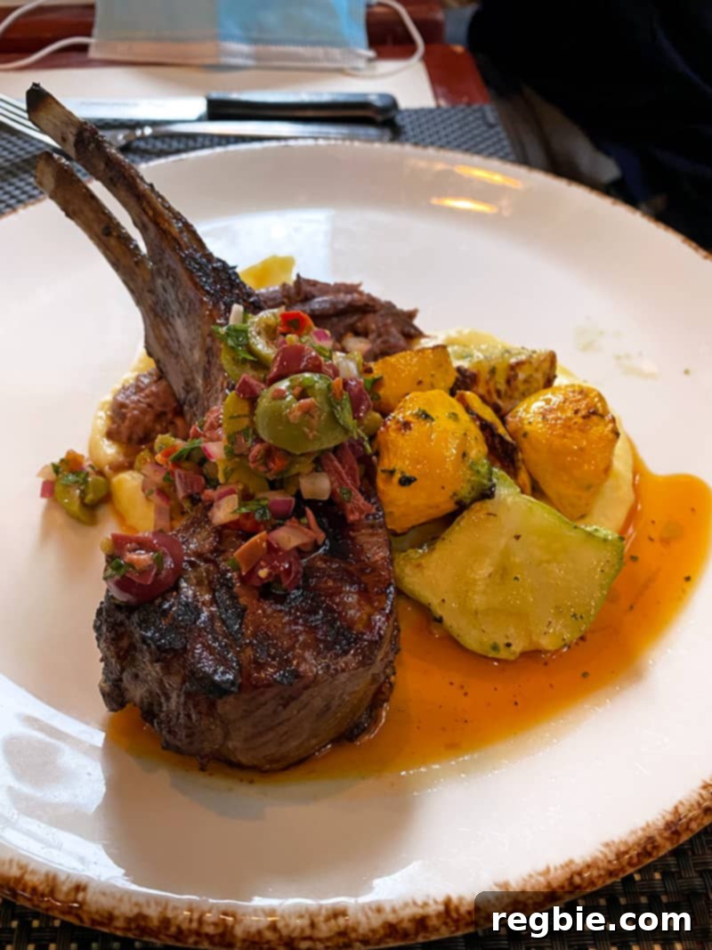 The lamb special at Merriman's on the Big Island with lamb chops and braised lamb shoulder