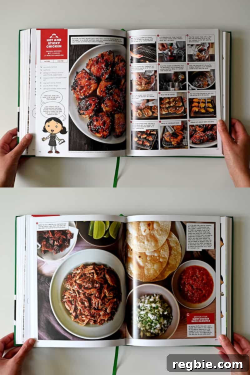 Nom Nom Paleo Lets Go Cookbook Launch Crew 4 Two open cookbooks showcasing vibrant, step-by-step photos of delicious paleo dishes, inviting readers to explore.