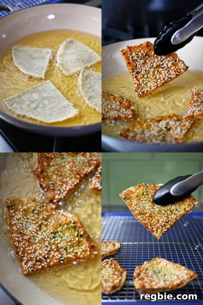 Wholesome Paleo Shrimp Toast 14 Four process shots showing paleo shrimp toast being flipped in a pan and then transferred to a cooling rack to drain excess oil.