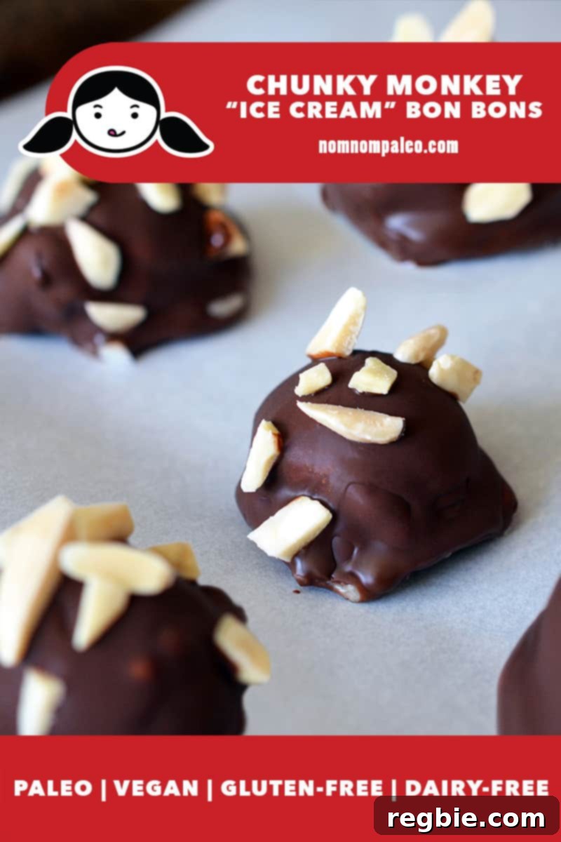 Guilt-Free Chunky Monkey Nice Cream Bonbons 2 A vibrant overhead shot of parchment-lined baking sheet brimming with Chunky Monkey Nice Cream Bon Bons, a perfect healthy paleo, vegan, and dairy-free frozen dessert.