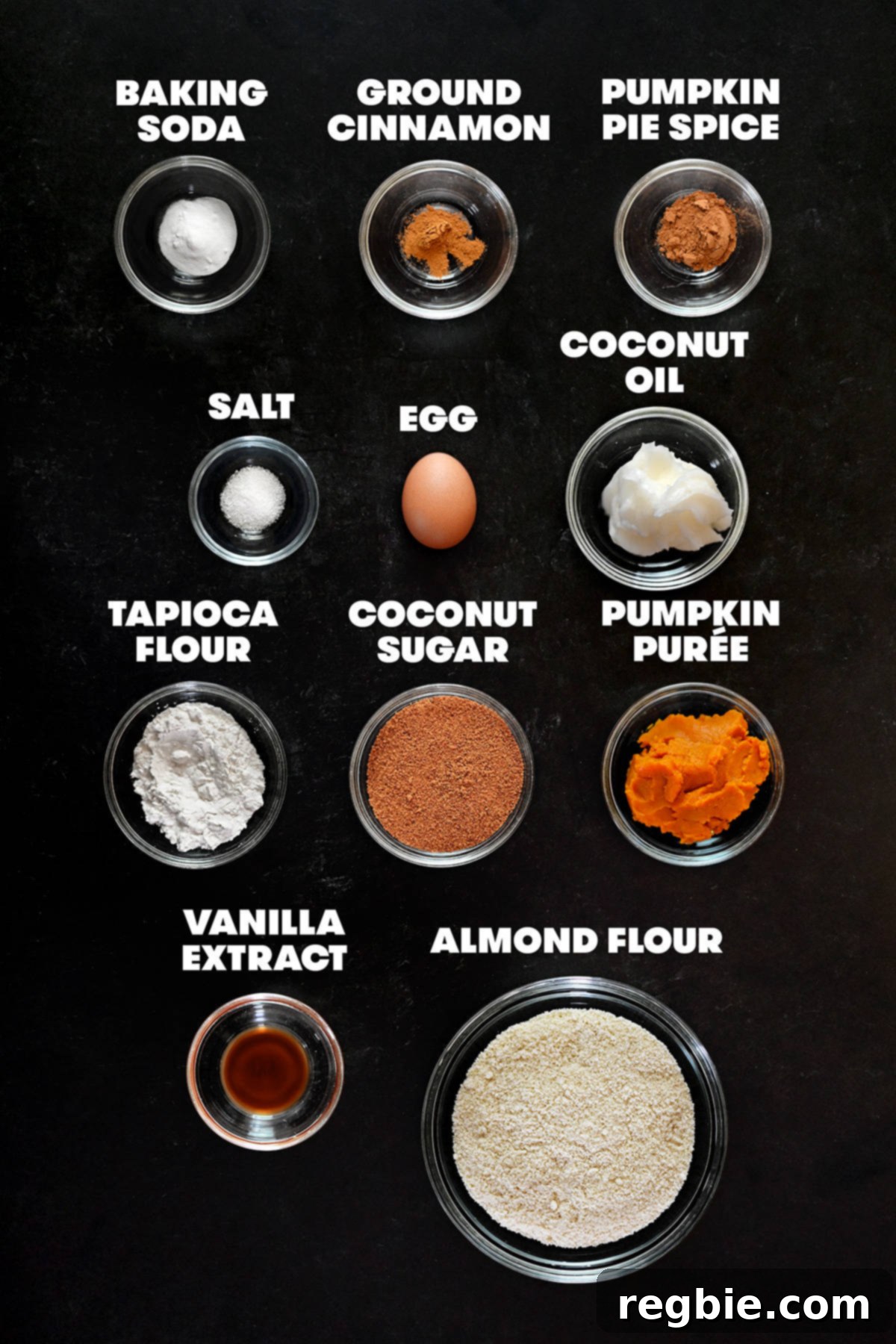 Paleo Pumpkin Bliss Cookies 6 An overhead shot of the raw ingredients to make paleo and gluten free pumpkin cookies.