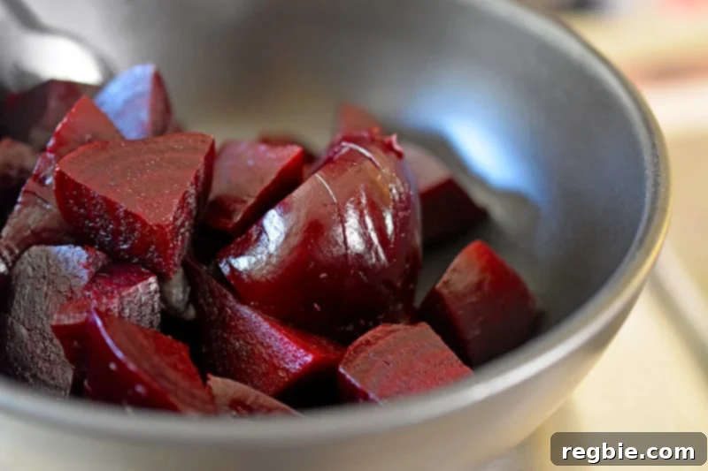 Perfect Instant Pot Beets 14 A bowl of instant pot beets.