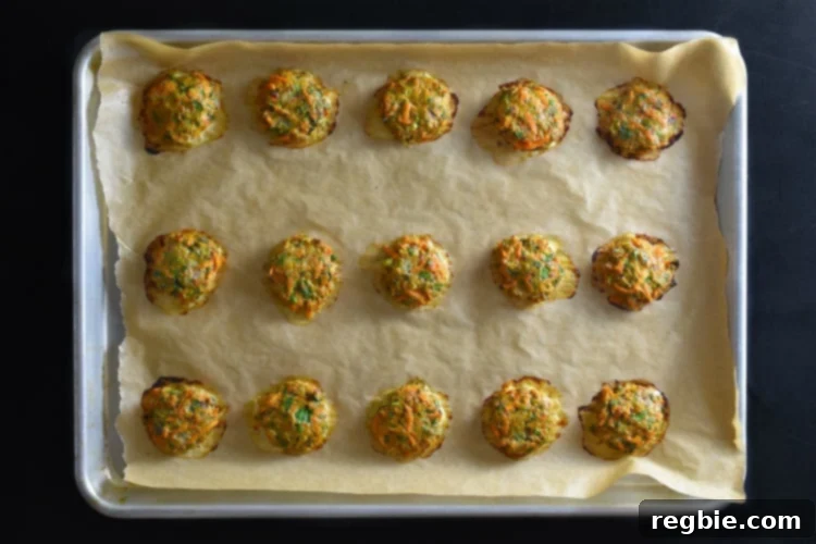 An overhead shot of a batch of healthy Curry Turkey Bites fresh out of the oven.