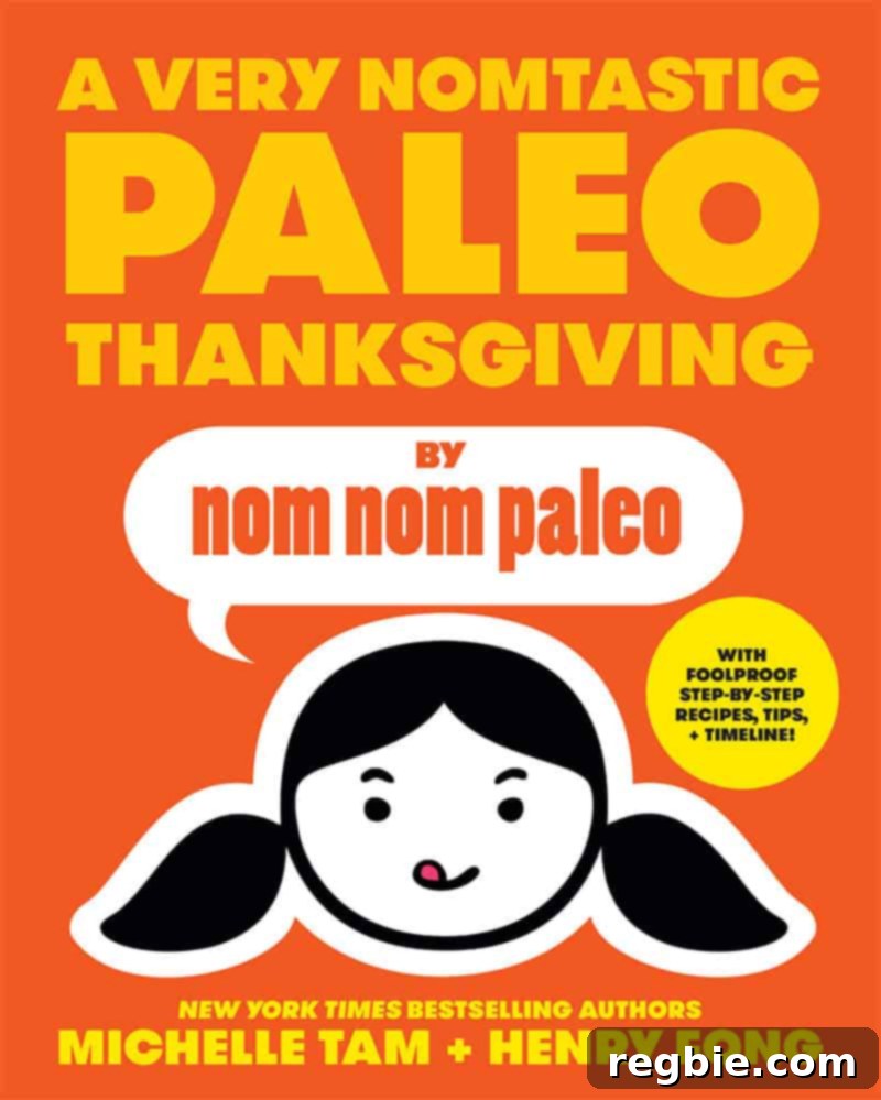 A Very Nomtastic Paleo Thanksgiving by Michelle Tam https://nomnompaleo.com, promoting an e-book.