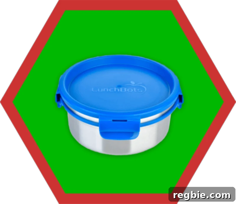 LunchBots Clicks Salad Containers - Leak-proof, all-stainless steel food containers for salads and leftovers.