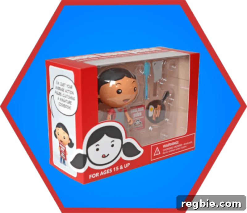 Nom Nom Paleo Mini-Michelle Vinyl Action Figure - 3.5-inch tall collectible with accessories for kitchen motivation.